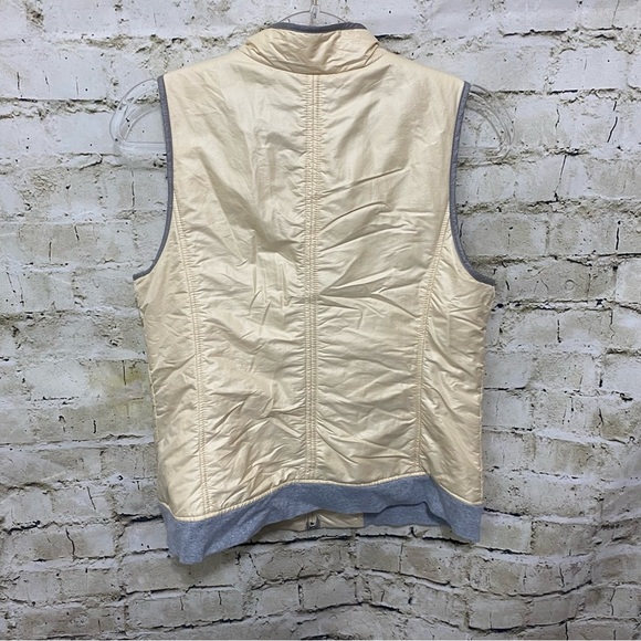 Zenergy by Chicos Francine Pale Yellow Gray Trim Quilted Vest - Picture 4 of 7